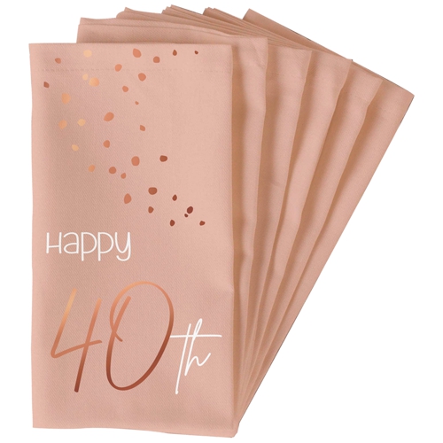 Servietten-Happy-40th-Elegant-Lush-Blush-Tischdekoration-zum-40.-Geburtstag-Partydeko