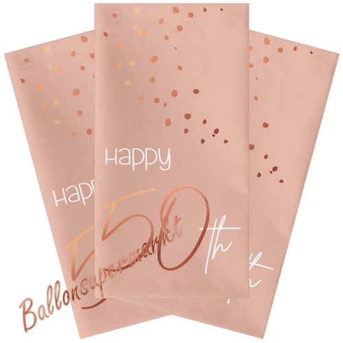 Servietten-Happy-50th-Elegant-Lush-BlushTischdekoration-zum-50.-Geburtstag