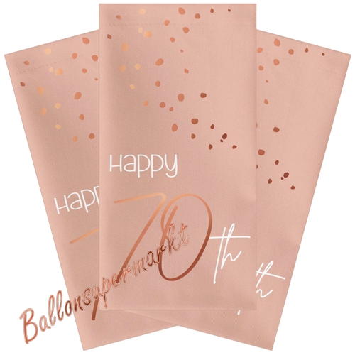 Servietten-Happy-70th-Elegant-Lush-Blush-Tischdekoration-zum-70.-Geburtstag