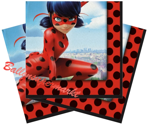 Servietten-Miraculous-Ladybug-Partydekoration-Kindergeburtstag-Tikki