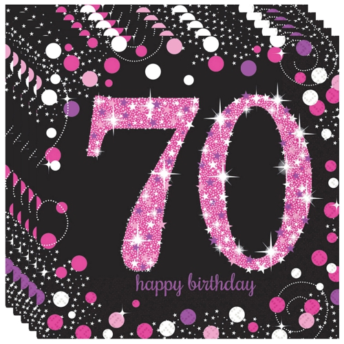 Servietten-Pink-Celebration-70-Dekoration-zum-70.-Geburtstag