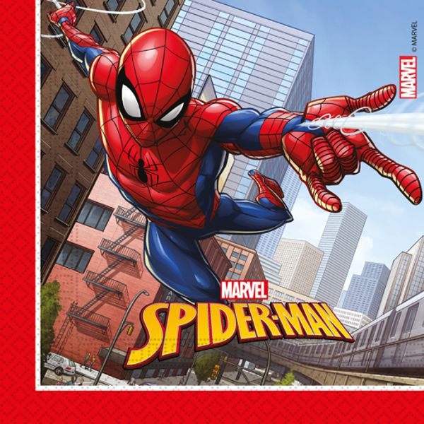 Servietten-Spider-Man-Web-Warriors-Dekoration-Kindergeburtstag-Marvel-Comics