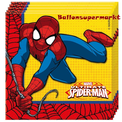 Servietten-Ultimate-Spider-Man-Tischdekoration-Kindergeburtstag-Marvel-Spiderman-Superheld