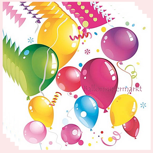 Servietten-bunte-Luftballons-Tischdekoration-Geburtstag-Partydekoration-Kindergeburtstag