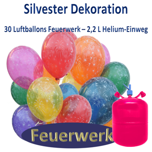 Luftballons Silvester Dekoration Helium