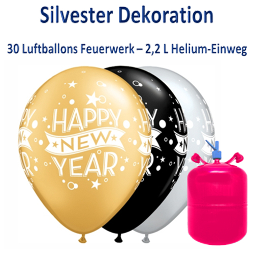 Luftballons Silvester Dekoration Helium