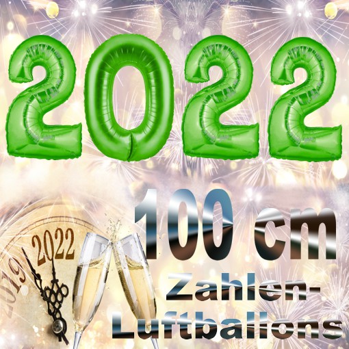 Silvester-Folienballons-Zahlen-2022-gruen-Luftballons-Dekoration-zu-Silvester-Neujahr-Partydeko