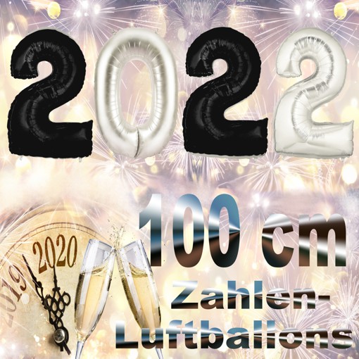 Silvester-Folienballons-Zahlen-2022-schwarz-silber-Luftballons-Dekoration-zu-Silvester-Neujahr-Partydeko