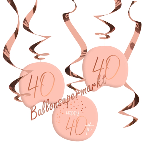 Swirl-Dekoration-Elegant-Lush-Blush-40-Raumdekoration-Partydeko-zum-40.-Geburtstag-Spiralen