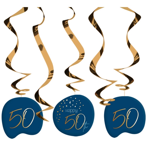 Swirl-Dekoration-Elegant-True-Blue-50-Raumdekoration-Partydeko-zum-50.-Geburtstag