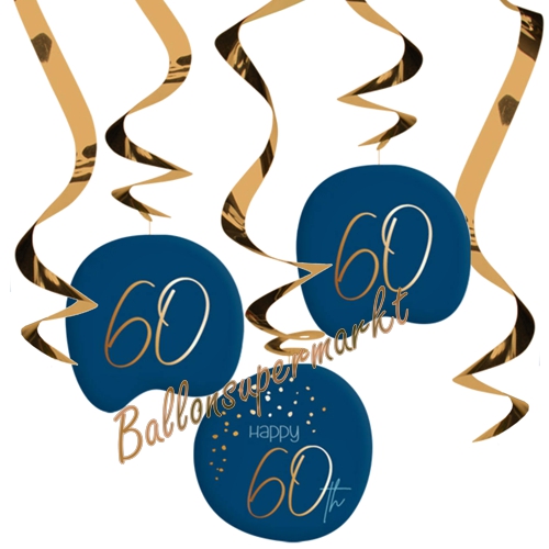 Swirl-Dekoration-Elegant-True-Blue-60-Raumdekoration-Partydeko-zum-60.-Geburtstag-Spiralen
