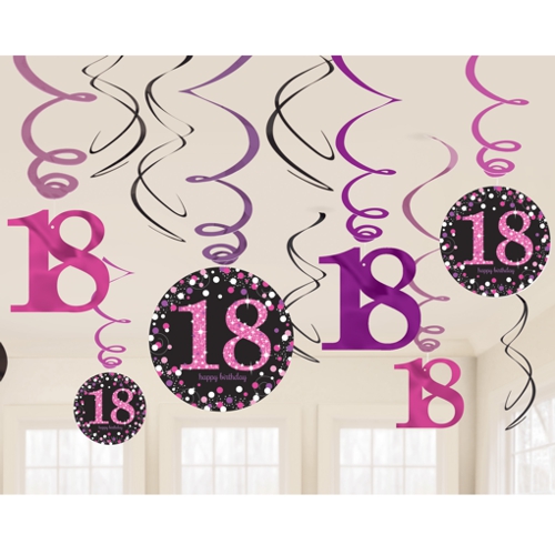 Swirl-Dekoration-Pink-Celebration-18.-Geburtstag-Fest-Feier-Party-Volljaehrigkeit