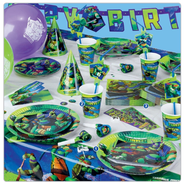 Teenage-Mutant-Ninja-Turtles Partydeko Kindergeburtstag