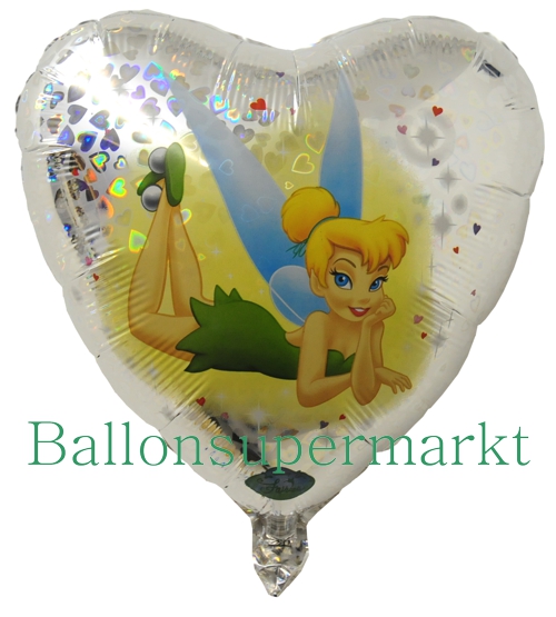 Tinkerbell-Holografischer-Herzluftballon-Silber