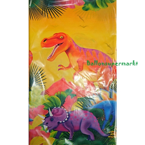 Tischdecke-Dinos-Partydekoration-Kindergeburtstag-Dinosaurier-Urzeittiere-Prehistoric-Party