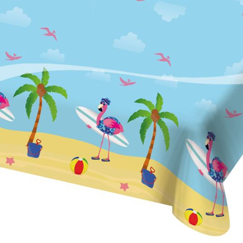 Tischdecke-Flamingo-Partydeko-Tischdekoration-Mottoparty-Flamingo-Hawaii-tropisch-Geburtstag