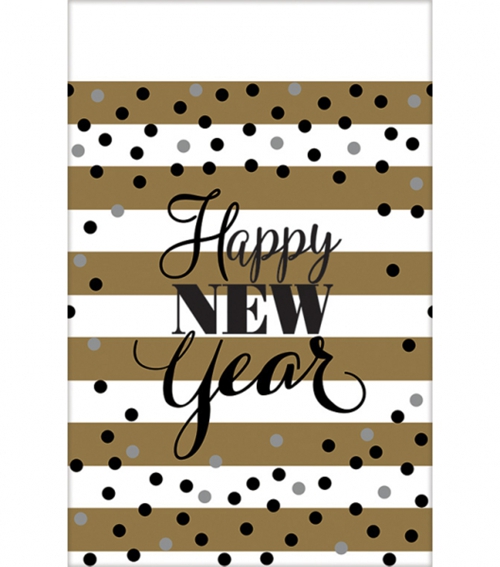 Tischdecke-Happy-New-Year-Partydekoration-Tischdeko-zu-Silvester-Neujahr-gold