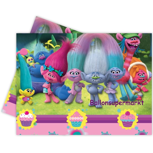 Tischdecke-Trolls-Tischdekoration-Kindergeburtstag-Poppy-Branch-Cooper-Biggie