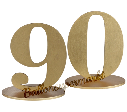 Tischdekoration-Aufsteller-Zahl-90-gold-Dekoration-zum-90.-Geburtstag-Jubilaeum