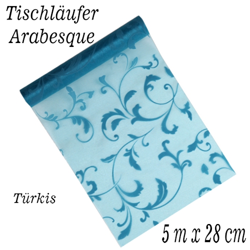 Tischlaeufer-Arabeque-tuerkis-Partydekoration-Festdekoration