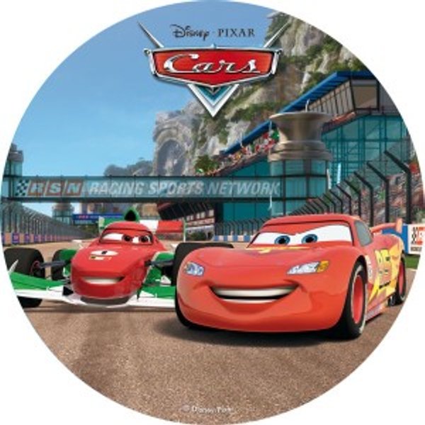 Tortenaufleger-Cars-2-Lightning-McQueen-Rennauto-Auto-Kuchenaufleger-Zuckerdekoration-Francesco-Bernoulli