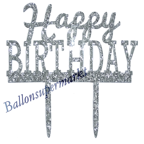 Tortendekoration-Happy-Birthday-Glitzer-Spiegel-Acryl-Dekoration-Geburtstag-Kuchen