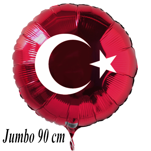 Tuerkische-Flagge-Rund-Luftballon-90-cm-rot