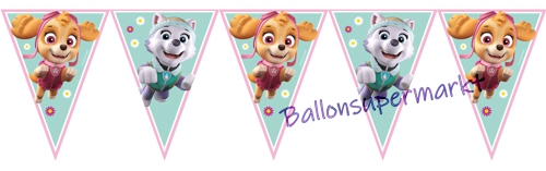 Wimpelkette-Paw-Patrol-Skye-und-Everest-Partydekoration-zum-Kindergeburtstag-Paw-Patrol-Maedchen