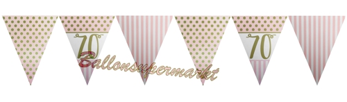 Wimpelkette-Pink-Chic-70-zum-70.-Geburtstag-Dekoration-Geburtstagsparty-Partydekoration-Geburtstagsdeko