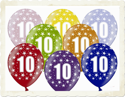 Zahl-10-Luftballons