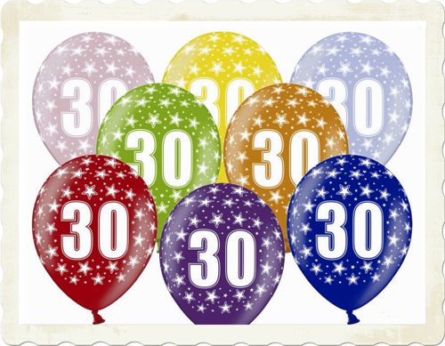 Zahl-30-Luftballons