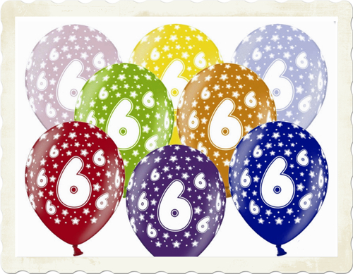 Zahl-6-Luftballons