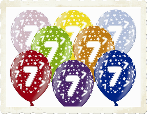 Zahl-7-Luftballons