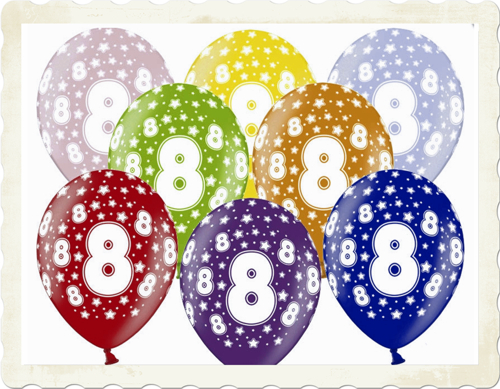 Zahl-8-Luftballons