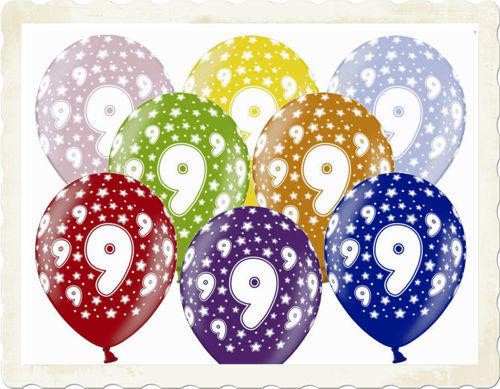 Zahl-9-Luftballons