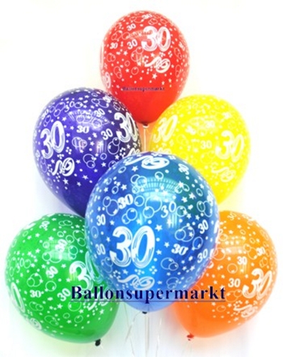 Zahlenballons Zahl 30