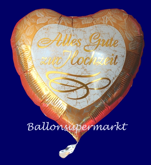 Alles Gute zur Hochzeit, Luftballon aus Folie mit Helium