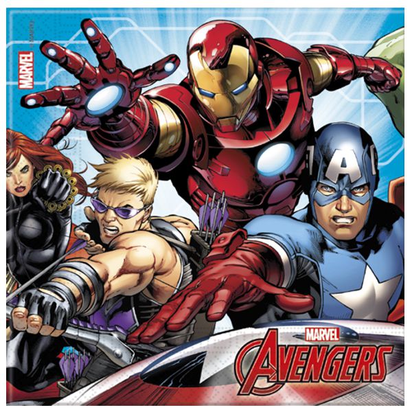 Servietten-Avengers-Tischdeko-Partydekoration-Marvel-Kindergeburtstag-Iron-Man-Hulk-Captain-America-Thor