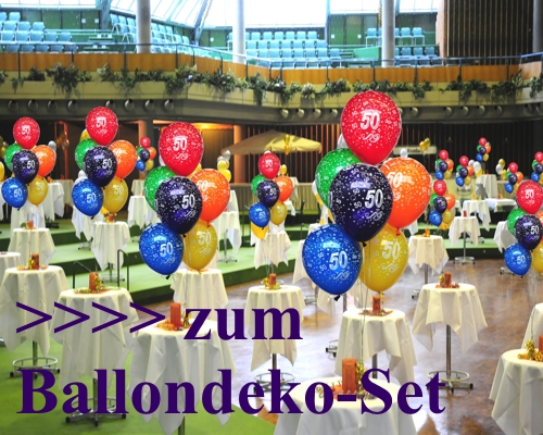 ballondekoration zum 50. Geburtstag, Luftballons mit Helium