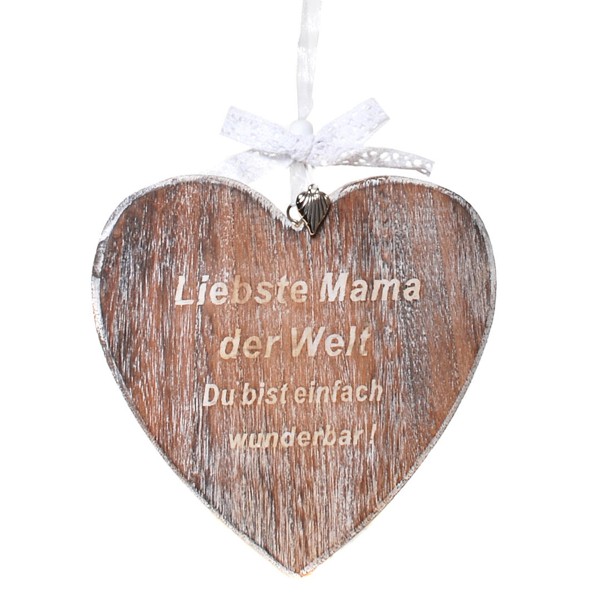 Dekoherz aus Holz Liebste Mama der Welt