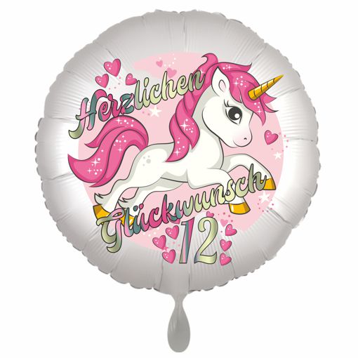 Einhorn Luftballon zum 12. Geburtstag