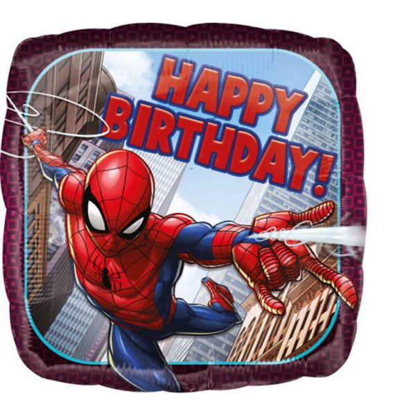 Folienballon-Spider-Man-rund-43cm-zum-Kindergeburtstag-Luftballon-Geschenk-Marvel-Comics