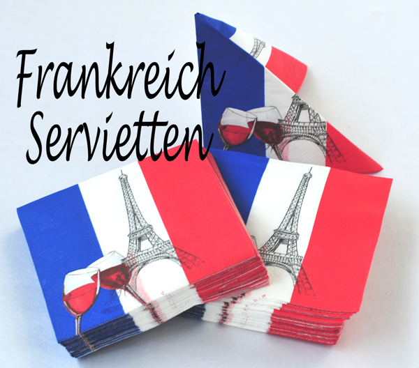 Paris Partyservietten, Frankreich-Party, Tischdeko-Servietten