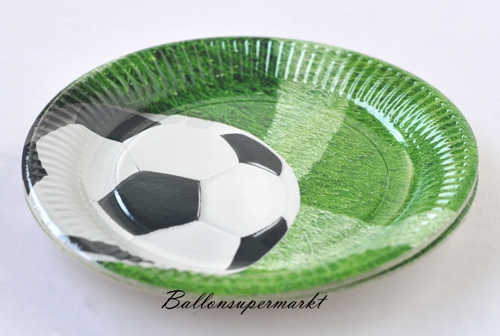 Pappteller Fußball, 23 cm, Rund