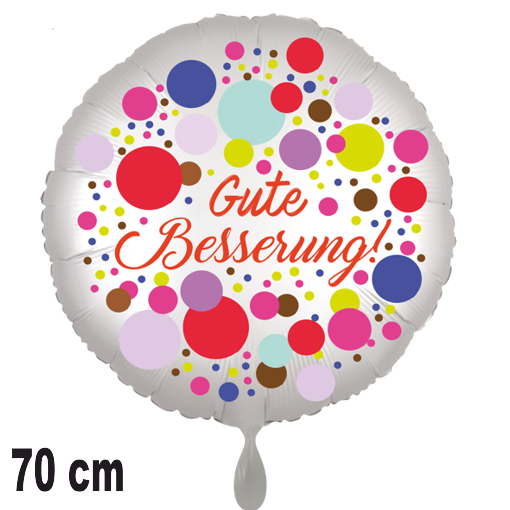 Gute Besserung Luftballon 70 cm, colored dots, ohne Helium