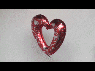 Großes rotes Herz, Folienballon mit Ballongas, Hearts and Filigree, Rot