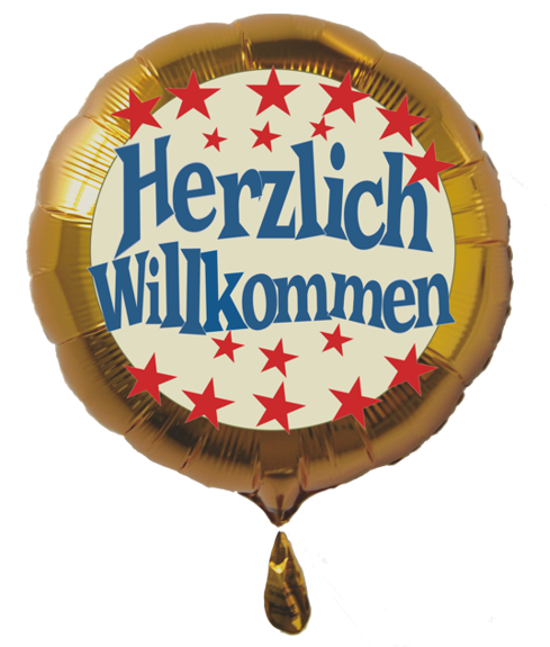 Herzlich Willkommen, Ballongrüße, Luftballon aus Folie mit Ballongas Helium