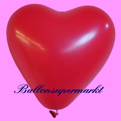 Herzluftballons Rot, günstiger und preiswerter Latex-Herzballon, Luftballon in Herzform