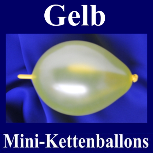 Kleiner Kettenballon, Girlandenballon, Luftballon zum Verbinden, Gelb-Metallic