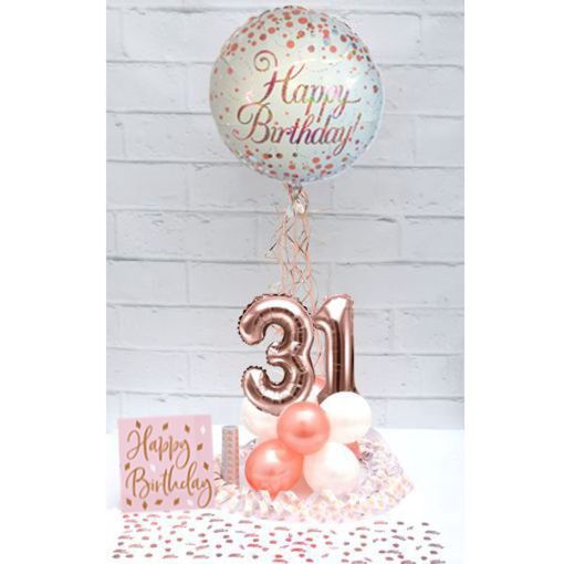 Partydeko-Set zum 31. Geburtstag in Rosegold, Happy Birthday